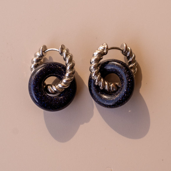 Arete Aventurina Azul Big